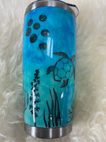 Snow Globe Sea Turtle Tumbler