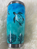 Snow Globe Sea Turtle Tumbler