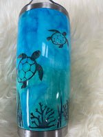 Snow Globe Sea Turtle Tumbler
