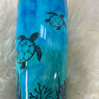 Snow Globe Sea Turtle Tumbler
