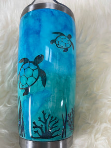 Snow Globe Sea Turtle Tumbler