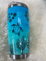 Snow Globe Sea Turtle Tumbler
